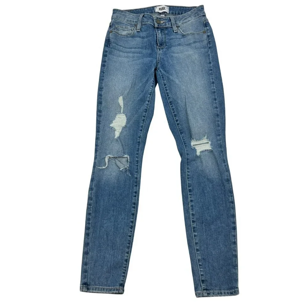 Paige Women’s Verdugo Ankle Jeans Distressed Low Rise Size 26 Waist